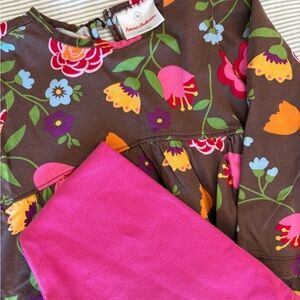 Hanna Andersson Floral Brown and Pink Kids Set
